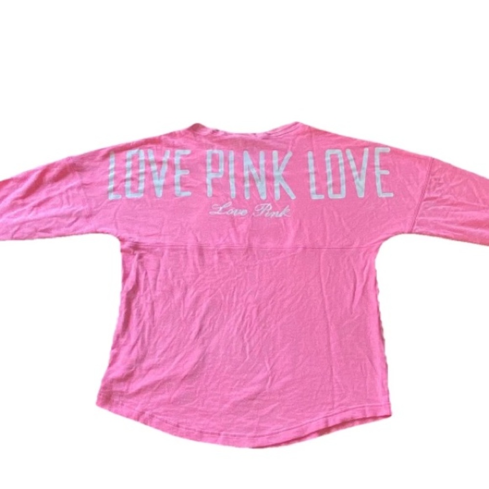 Pink Victoria's Secret Women Med Crew Neck Pullover Sweatshirt Dog Logo Y2K